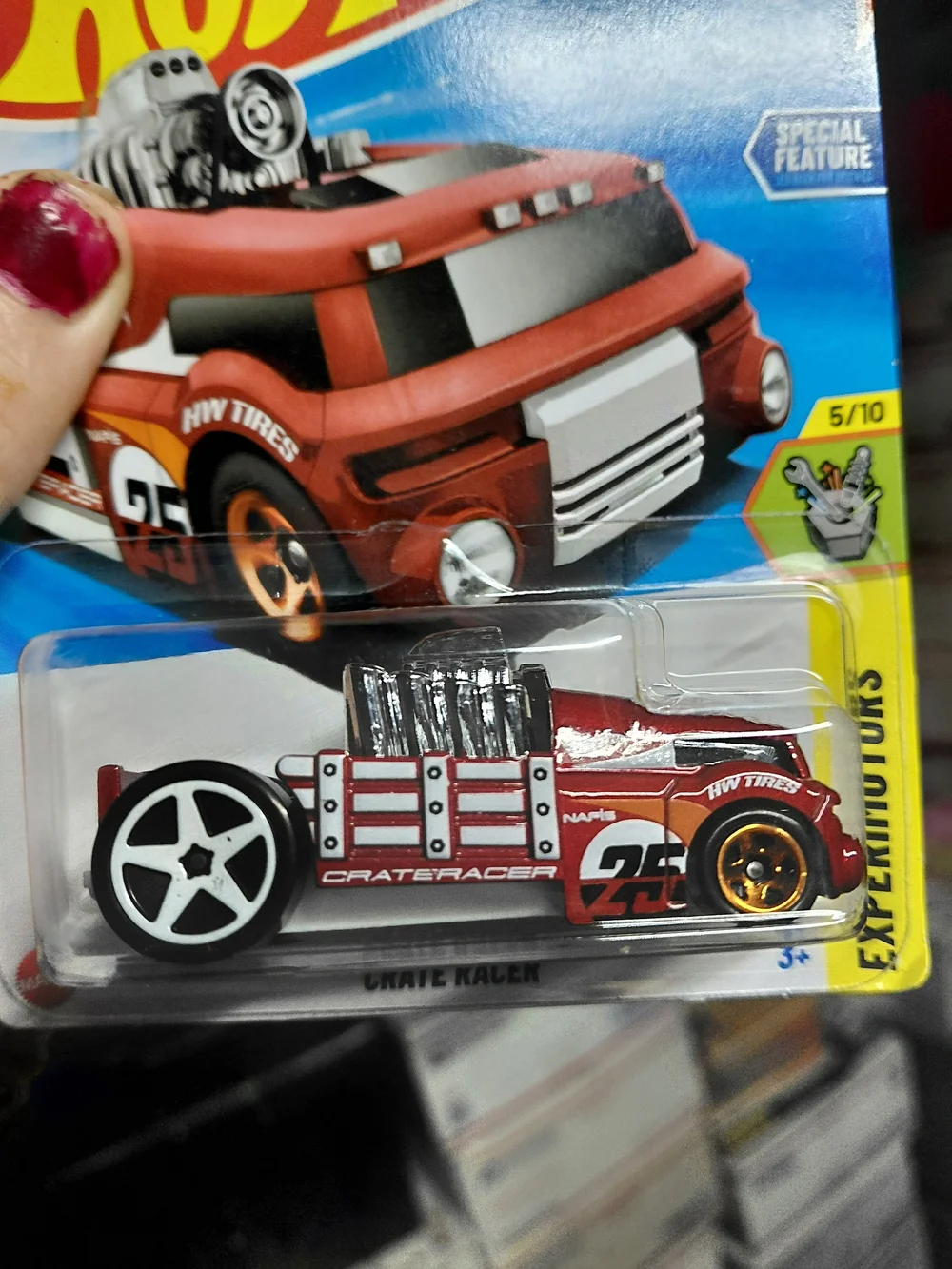 red 2025 Hot Wheels Crate Racer (number 160/250) from the HW Experimotors series